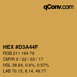 カラーコード: HEX #D3A44F | qconv.com