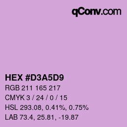 Color code: HEX #D3A5D9 | qconv.com