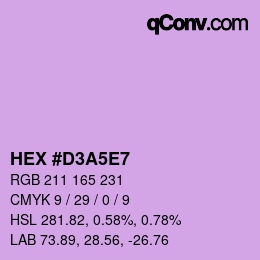 カラーコード: HEX #D3A5E7 | qconv.com