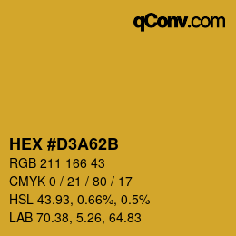 Color code: HEX #D3A62B | qconv.com