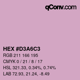 颜色代码: HEX #D3A6C3 | qconv.com