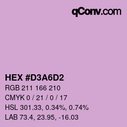 Farbcode: HEX #D3A6D2 | qconv.com