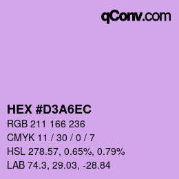 カラーコード: HEX #D3A6EC | qconv.com