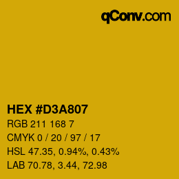 Color code: HEX #D3A807 | qconv.com