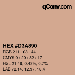 颜色代码: HEX #D3A890 | qconv.com
