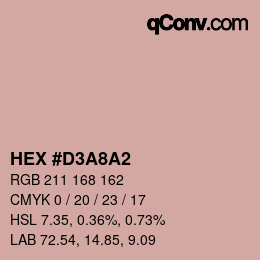 颜色代码: HEX #D3A8A2 | qconv.com