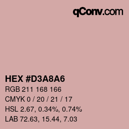 颜色代码: HEX #D3A8A6 | qconv.com