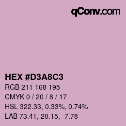 颜色代码: HEX #D3A8C3 | qconv.com