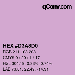 Color code: HEX #D3A8D0 | qconv.com