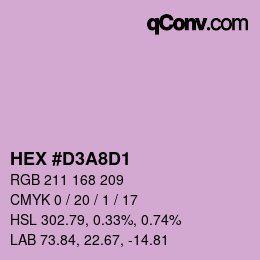 Color code: HEX #D3A8D1 | qconv.com