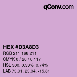 Color code: HEX #D3A8D3 | qconv.com