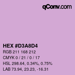 Color code: HEX #D3A8D4 | qconv.com