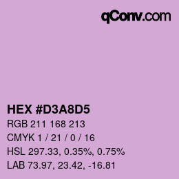カラーコード: HEX #D3A8D5 | qconv.com