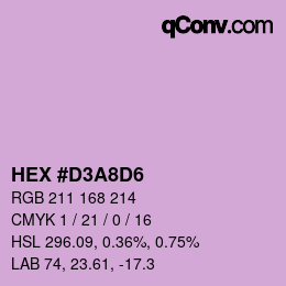 カラーコード: HEX #D3A8D6 | qconv.com