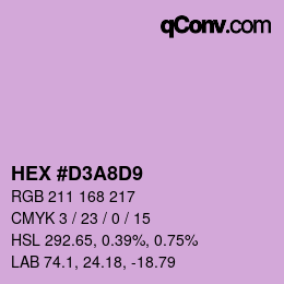 Color code: HEX #D3A8D9 | qconv.com