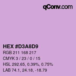 カラーコード: HEX #D3A8D9 | qconv.com