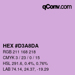 Color code: HEX #D3A8DA | qconv.com