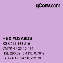 Color code: HEX #D3A8DB | qconv.com