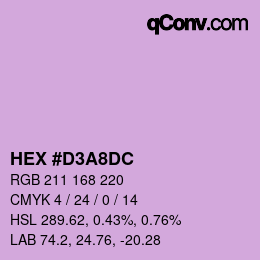 颜色代码: HEX #D3A8DC | qconv.com