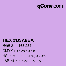 カラーコード: HEX #D3A8EA | qconv.com