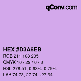 Color code: HEX #D3A8EB | qconv.com
