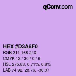 Color code: HEX #D3A8F0 | qconv.com