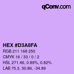 Color code: HEX #D3A8FA | qconv.com