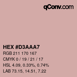 Color code: HEX #D3AAA7 | qconv.com