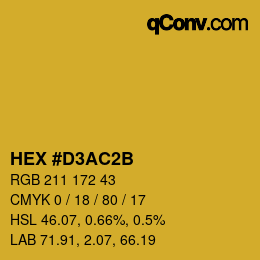 カラーコード: HEX #D3AC2B | qconv.com