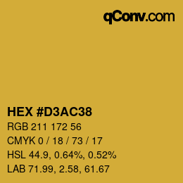 Code couleur: HEX #D3AC38 | qconv.com