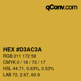 カラーコード: HEX #D3AC3A | qconv.com