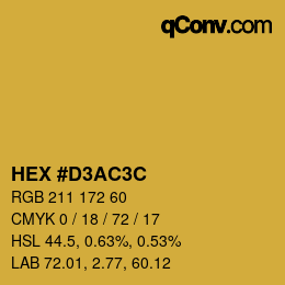 Color code: HEX #D3AC3C | qconv.com