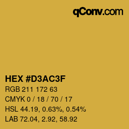 Color code: HEX #D3AC3F | qconv.com