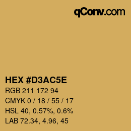 Color code: HEX #D3AC5E | qconv.com