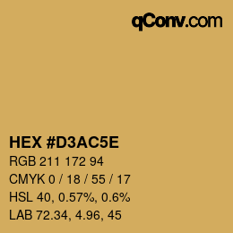 Code couleur: HEX #D3AC5E | qconv.com