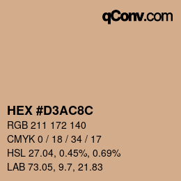 Color code: HEX #D3AC8C | qconv.com