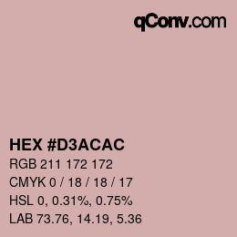 カラーコード: HEX #D3ACAC | qconv.com