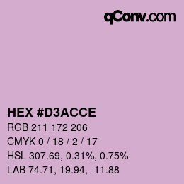 Color code: HEX #D3ACCE | qconv.com