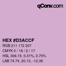 Color code: HEX #D3ACCF | qconv.com