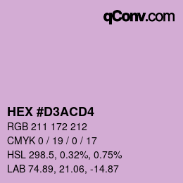 Color code: HEX #D3ACD4 | qconv.com