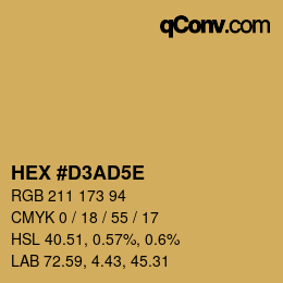 Code couleur: HEX #D3AD5E | qconv.com
