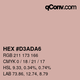 Farbcode: HEX #D3ADA6 | qconv.com