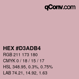 颜色代码: HEX #D3ADB4 | qconv.com