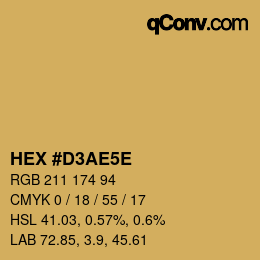 Código de color: HEX #D3AE5E | qconv.com