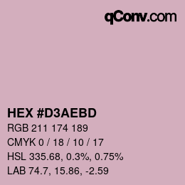 Farbcode: HEX #D3AEBD | qconv.com