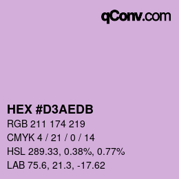 Farbcode: HEX #D3AEDB | qconv.com