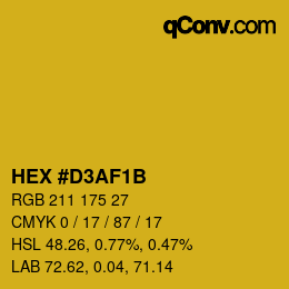 Color code: HEX #D3AF1B | qconv.com