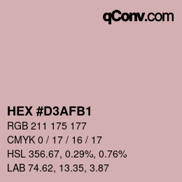 カラーコード: HEX #D3AFB1 | qconv.com