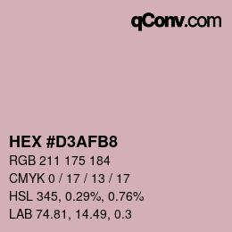 Color code: HEX #D3AFB8 | qconv.com