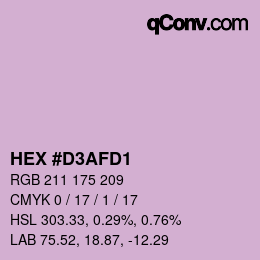 Color code: HEX #D3AFD1 | qconv.com